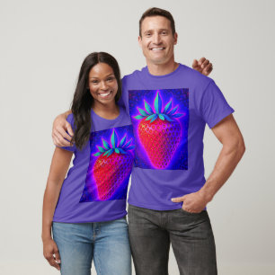 Chemise T-shirt unisexe adulte Neon Strawberry viv