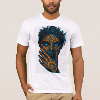 Chemise T-Shirt Visage Abstrait Néon