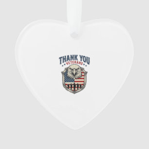 Chemise Thank You Veterans Patriotic Eagle Shield_