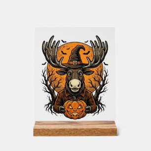 Chemise vintage Halloween Moose Pumpkin sorcière c