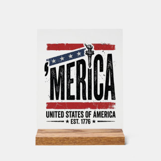 Chemise Vintage Merica Patriote en détresse Design