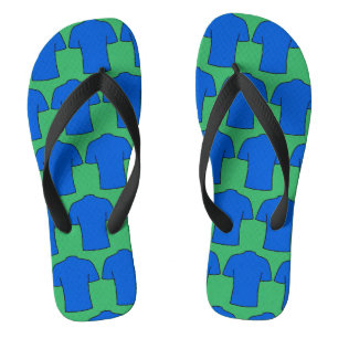 Chemises de football design en tongs bleus