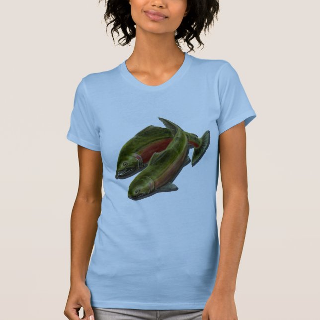 Chemises de pêche Coho Saumon T-shirts femmes (Devant)