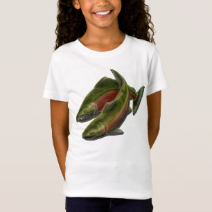 Chemises de pêche pour enfants Coho Saumon T-shirt