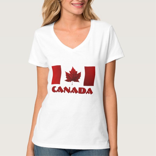 Chemises en souvenir T-shirt Flag Canada pour femm (Devant)