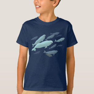 Chemises mignonnes d'art de baleine de T-shirt de