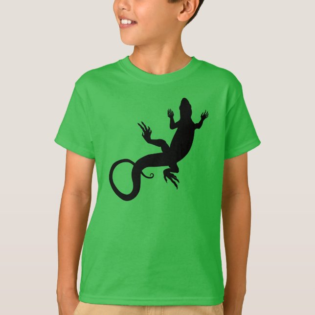 Chemises organiques de lézard d'enfants de T-shirt (Devant)