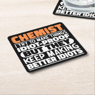 Chemist Ich versuche, Dinge zu machen Lustige Sprü Rechteckiger Pappuntersetzer