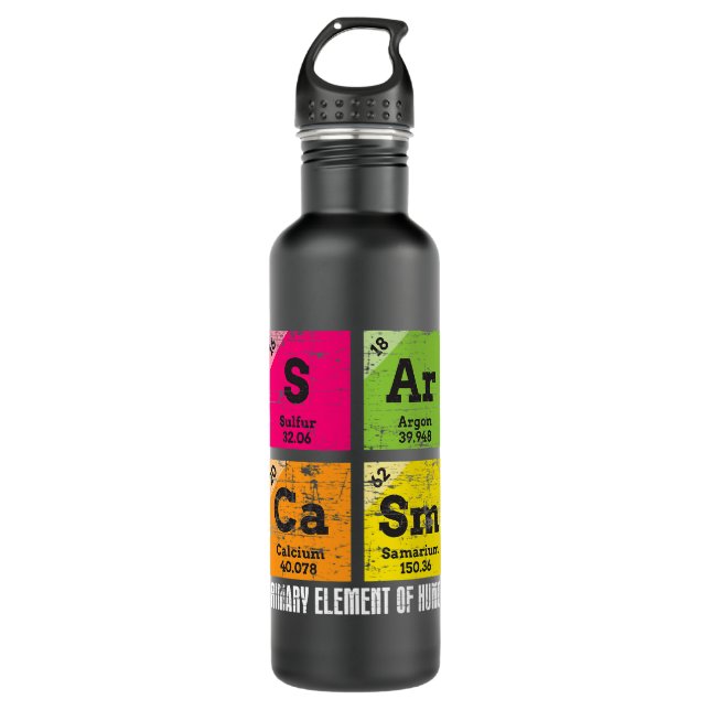 Chemist Job Witty Smart Pessimist Dark Spaß Chemi Edelstahlflasche (Vorderseite)