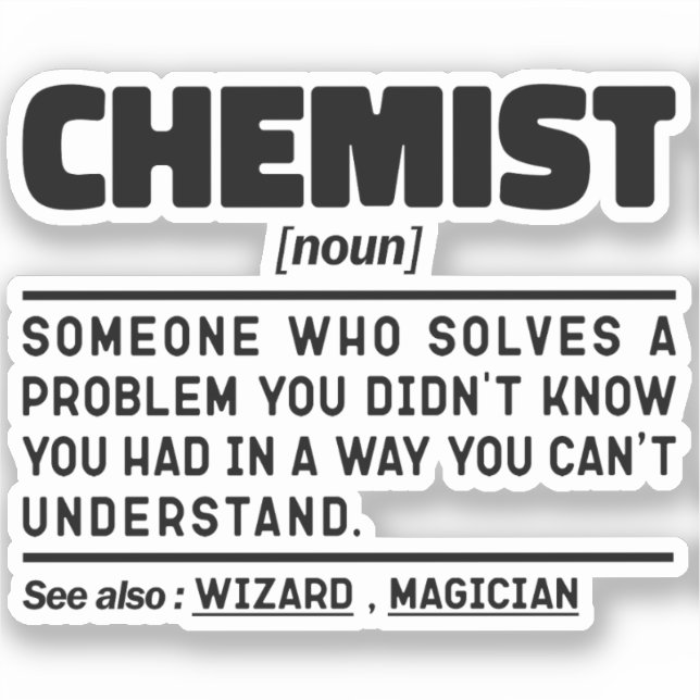 Chemist Noun Science Lover Labrador Techniker Funn Aufkleber (Vorderseite)