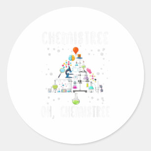 Chemist Oh Chemistree Xmas Tree Science Runder Aufkleber