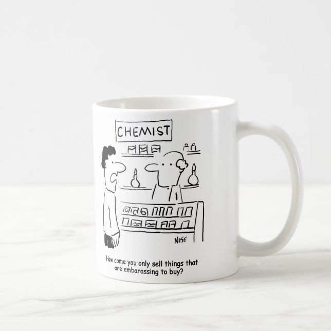 Chemist verkauft nur peinliche Produkte Kaffeetasse (Rechts)