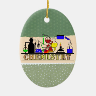 CHEMISTRISCHE BEAKERS UND FLASKS-LOGO KERAMIKORNAMENT