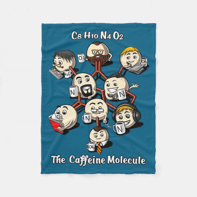 Chemistry Caffeine Molecule Funny Science Geek Cof Fleecedecke (Vorderseite)