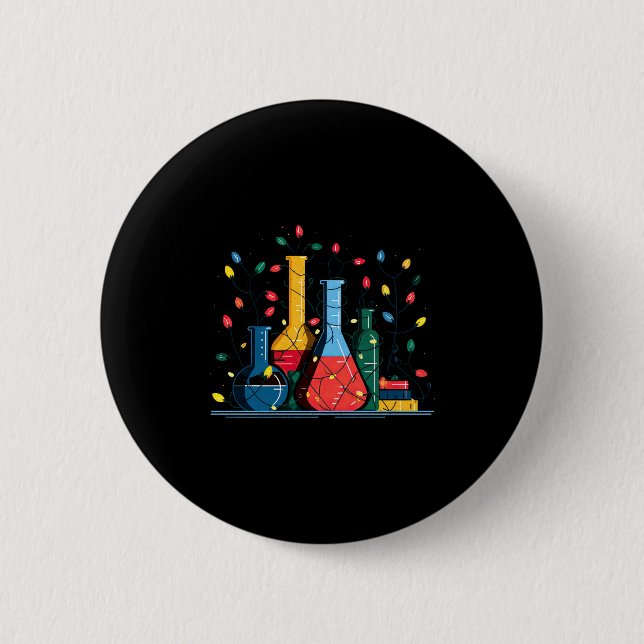 Chemistry Christmas Lights Lover Chemist Science L Button (Vorderseite)