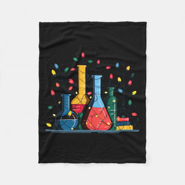 Chemistry Christmas Lights Lover Chemist Science L Fleecedecke (Vorderseite)