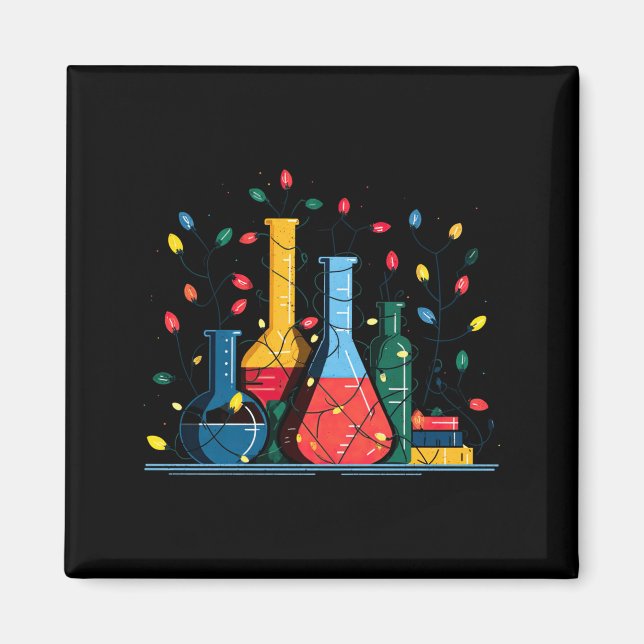 Chemistry Christmas Lights Lover Chemist Science L Magnet (Vorne)