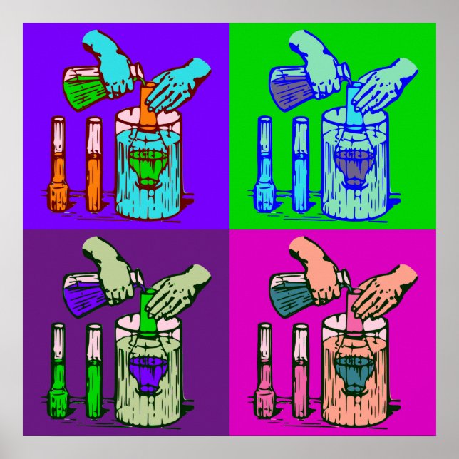 Chemistry Displacement Pop Art Poster (Vorne)