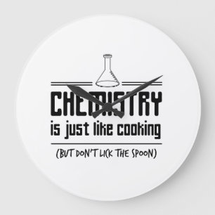 Chemistry Is Cooking Große Wanduhr