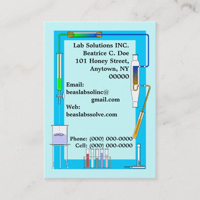 CHEMISTRY LAB TEST TUBES BEAKER BUSINESS CARDS VISITENKARTE (Vorderseite)