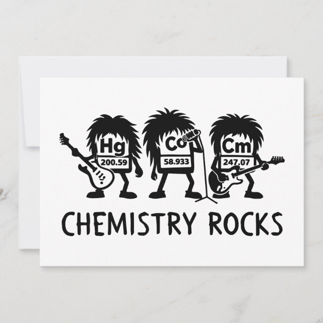 Chemistry Rocks Science Rock Band Einladung (Vorderseite)