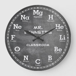 Chemistry Science Chalkboard Personalizable Clock Große Wanduhr