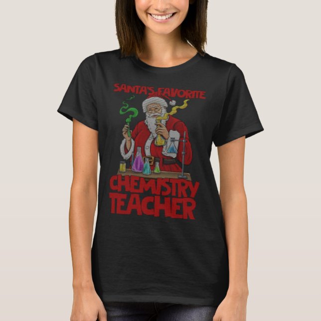 Chemistry teacher Santa Claus Lab Work Ugly Christ T-Shirt (Vorderseite)