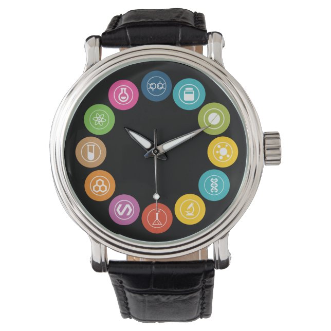 Chemistry Teacher Symbol Black Armbanduhr (Vorderseite)
