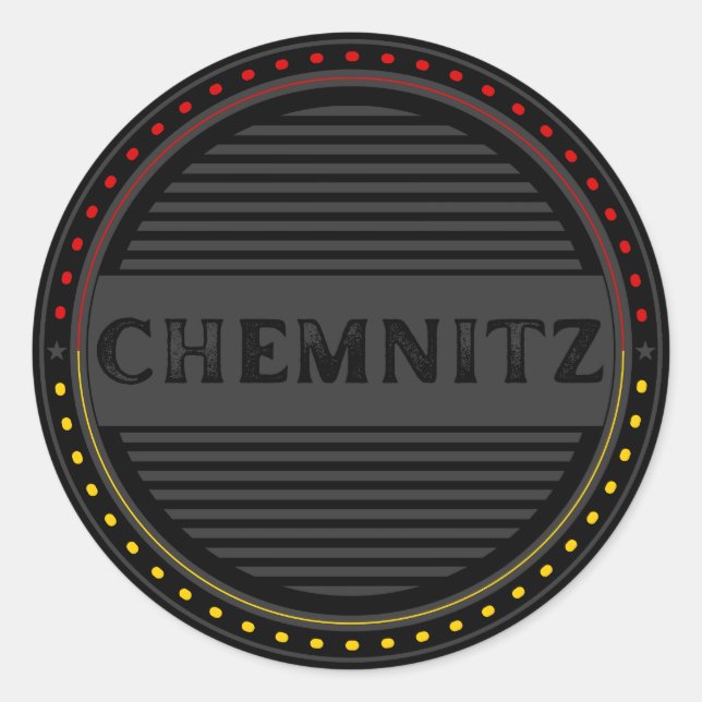 Chemnitz City Pride Emblem – Deutsche Identität Runder Aufkleber (Vorderseite)