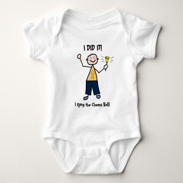 Chemo Bell - Childhood Cancer Gold Ribbon Baby Strampler (Vorderseite)