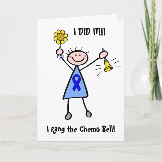 Chemo Bell - Colon Cancer Woman Karte (Vorderseite)