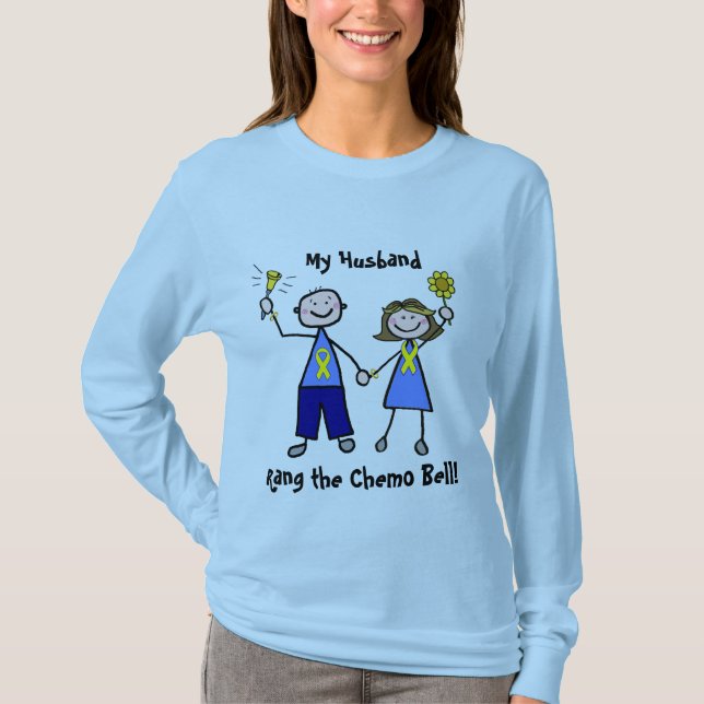 Chemo Bell - gelber Band-Hodenkrebs T-Shirt (Vorderseite)