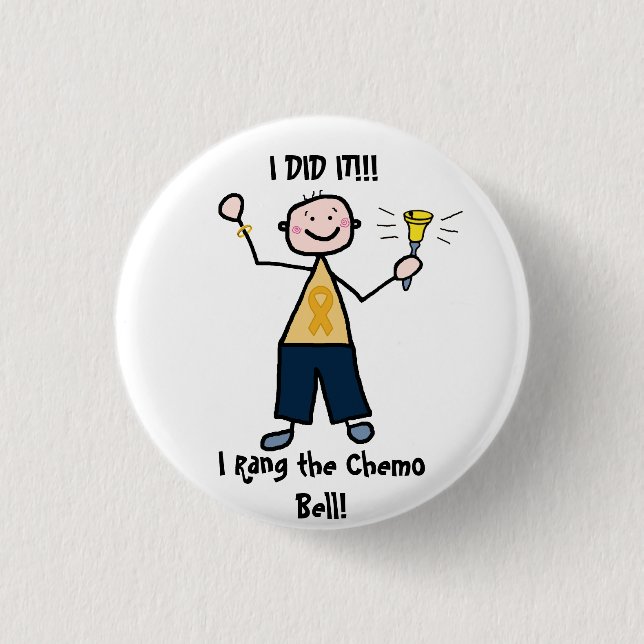 Chemo Bell - Kindheits-Krebs-Goldband Button (Vorderseite)