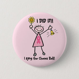Chemo Bell Rosa-Band-Knopf Button