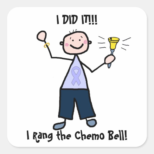 Chemo Bell - Weibliche Krebserkrankung Quadratischer Aufkleber (Vorderseite)