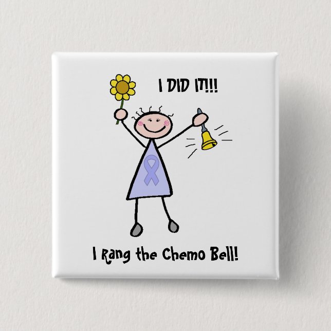 Chemo Bell - Weiblicher Krebs Button (Vorderseite)