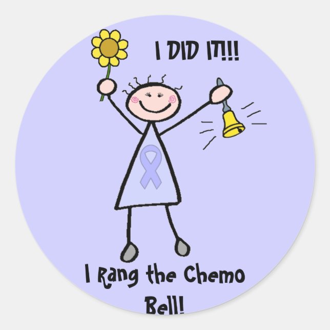 Chemo Bell - Weiblicher Krebs Runder Aufkleber (Vorderseite)