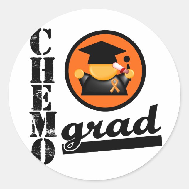 Chemo Grad LEUKEMIA Ribbon Runder Aufkleber (Vorderseite)