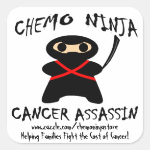 Chemo Ninja Aufkleber! Quadratischer Aufkleber