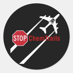 Chemtrail Flugzeug Presistent Runder Aufkleber