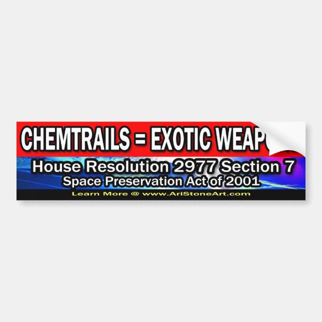 Chemtrails = exotische Waffen Autoaufkleber (Vorne)
