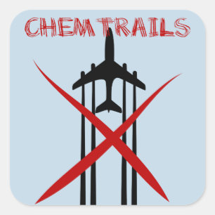 Chemtrails sind blau falsch quadratischer aufkleber