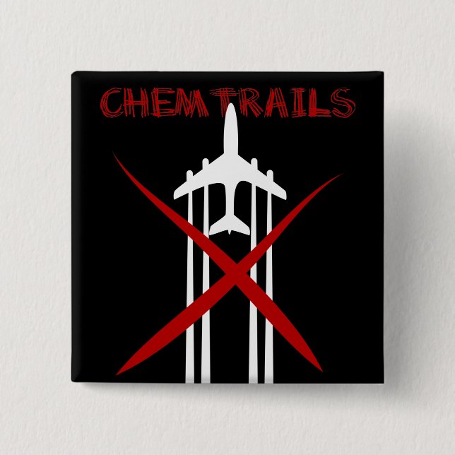 Chemtrails sind falsch auf schwarz button (Vorderseite)
