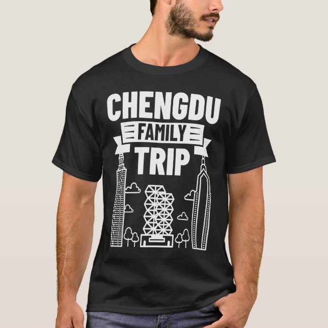 Chengdu China city skyline map travel T-Shirt (Vorderseite)