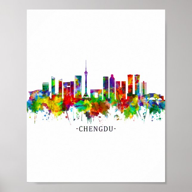 Chengdu China Skyline Poster (Vorne)