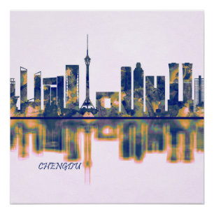 Chengdu Skyline Poster