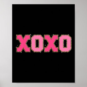 Chenille-Patch glänzendes Xoxo Valentinstag Herz Poster