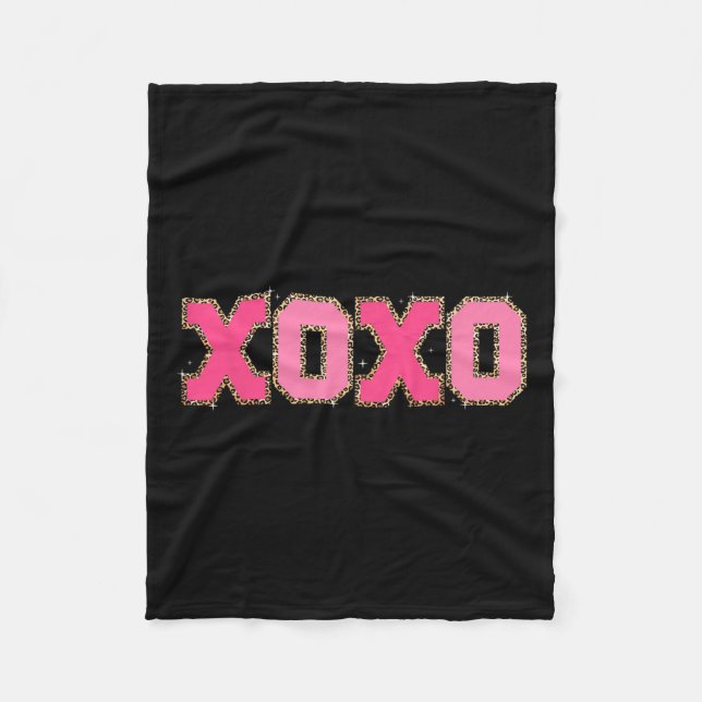 Chenille Patch Sparkling Xoxo Valentine Day Heart Fleecedecke (Vorderseite)