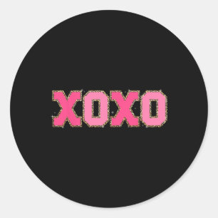 Chenille Patch Sparkling Xoxo Valentine Day Heart Runder Aufkleber