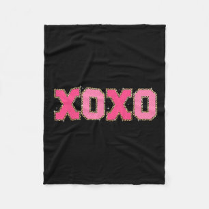 Chenille-Patch-Sparkling-Xoxo-Valentinstag-Herz Fleecedecke